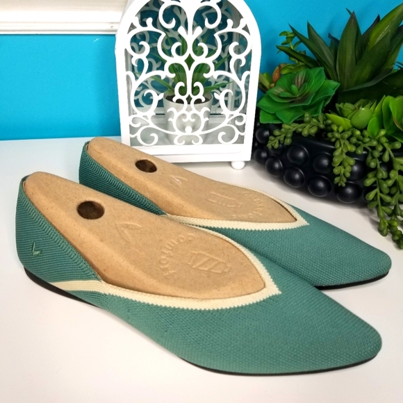 Vivaia Shoes - Vivaia Malia Pointed Toe Flat Turquoise
